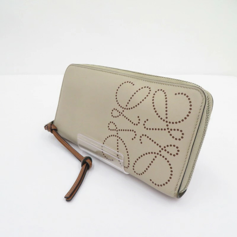 Loewe Anagram Zip Around Wallet Long Beige Cream